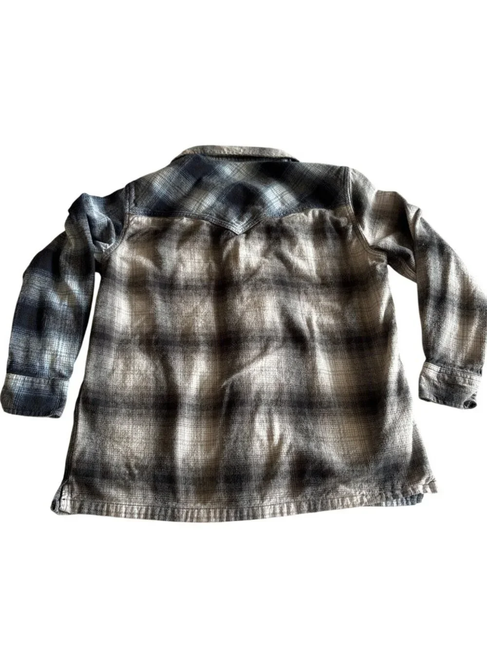 Levis Mens Medium Plaid Button-Up Flannel Shirt In Blue & Gray Vintage